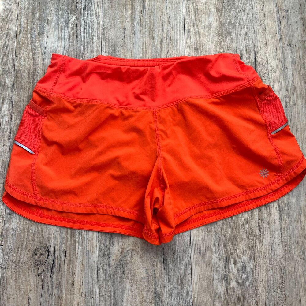 ATHLETA Running Shorts Womens Size S Orange Athletic Dance Activewear